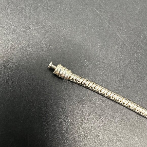 Pandora Snake Chain Bracelet Silver Tone Classic Design For Charms Beads 7 Inch - Picture 7 of 9